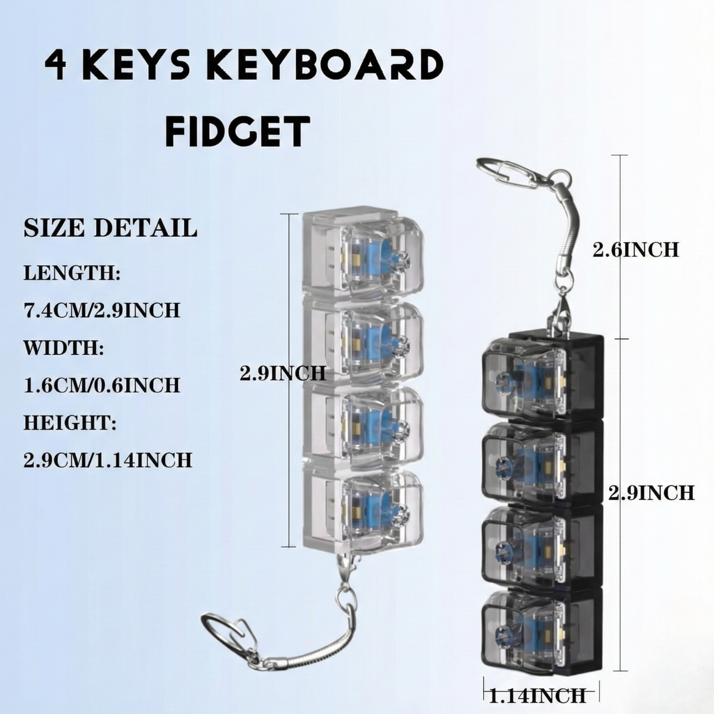 Keyboard Fidget Keychain